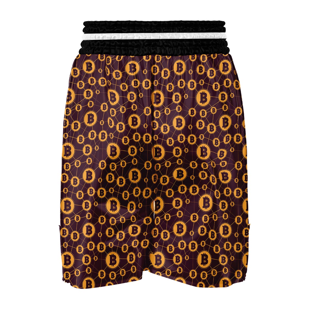 Cryptocurrency Bitcoin Pattern Print Boxing Shorts-grizzshop