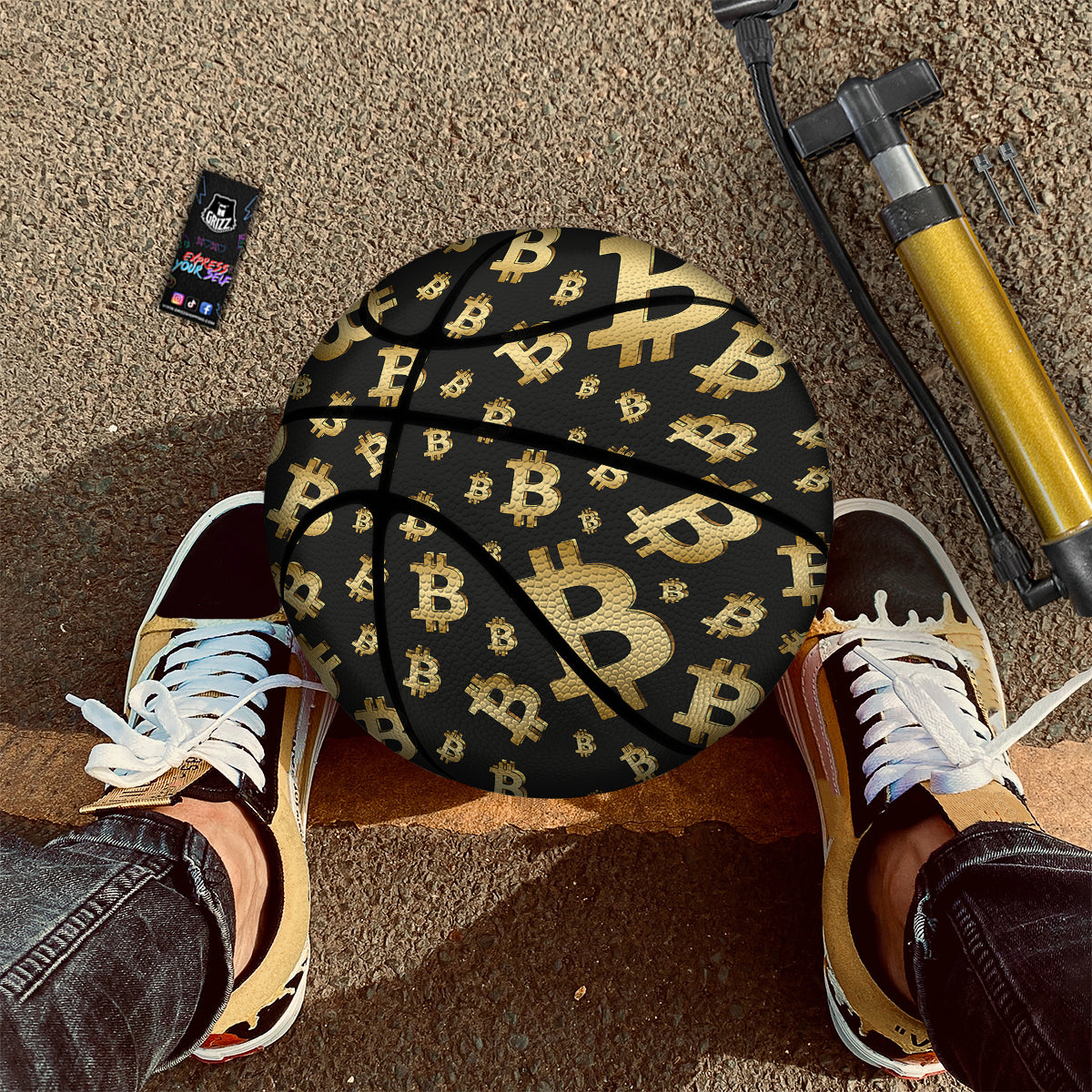 Cryptocurrency Bitcoin Print Pattern Basketball-grizzshop