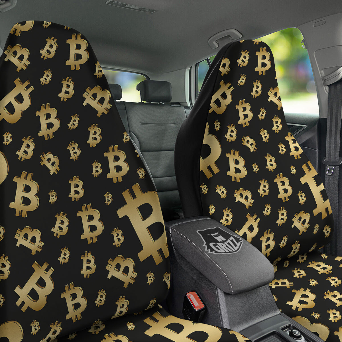 Cryptocurrency Bitcoin Print Pattern Car Seat Covers-grizzshop