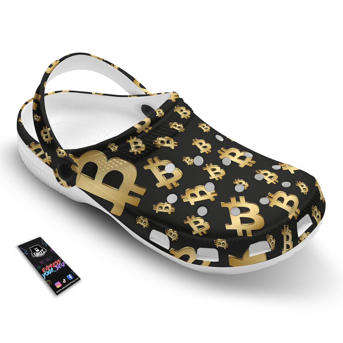 Cryptocurrency Bitcoin Print Pattern Clog-grizzshop