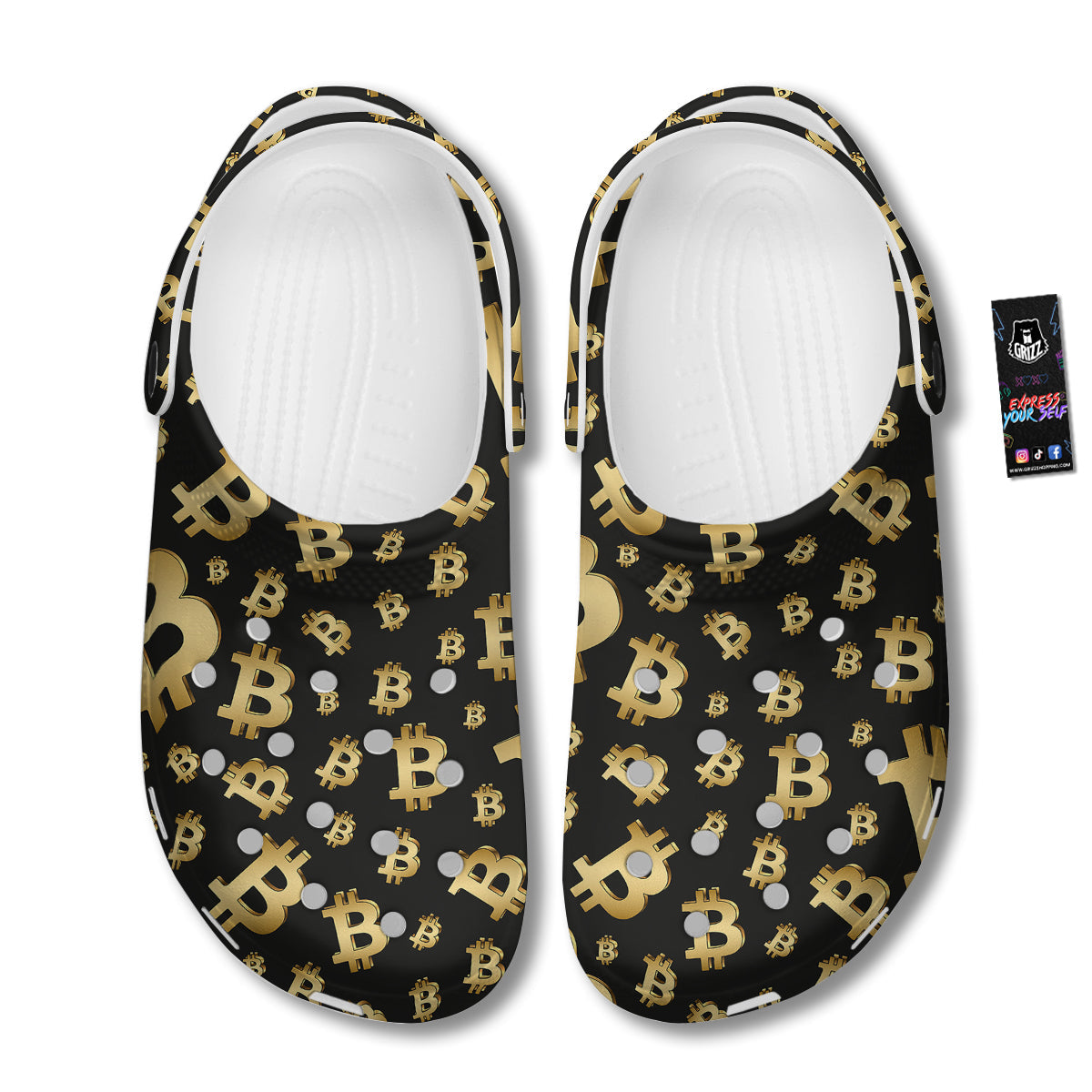Cryptocurrency Bitcoin Print Pattern Clog-grizzshop