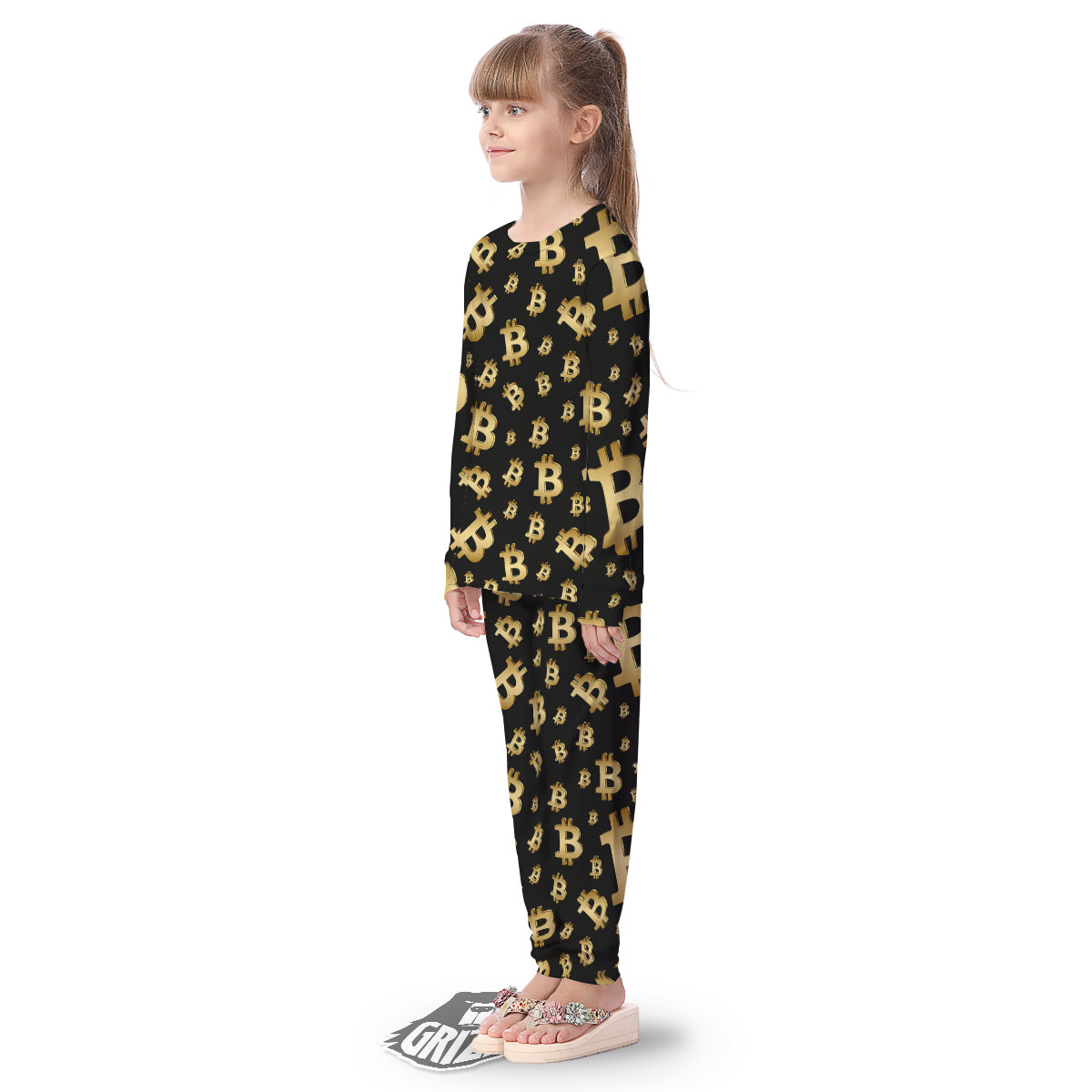 Cryptocurrency Bitcoin Print Pattern Kid's Pajamas-grizzshop
