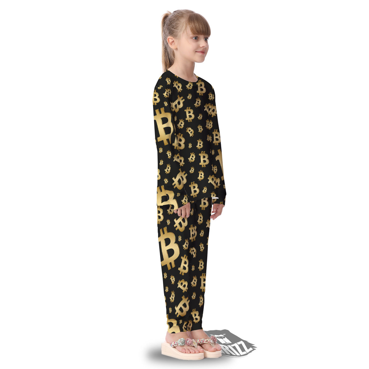 Cryptocurrency Bitcoin Print Pattern Kid's Pajamas-grizzshop