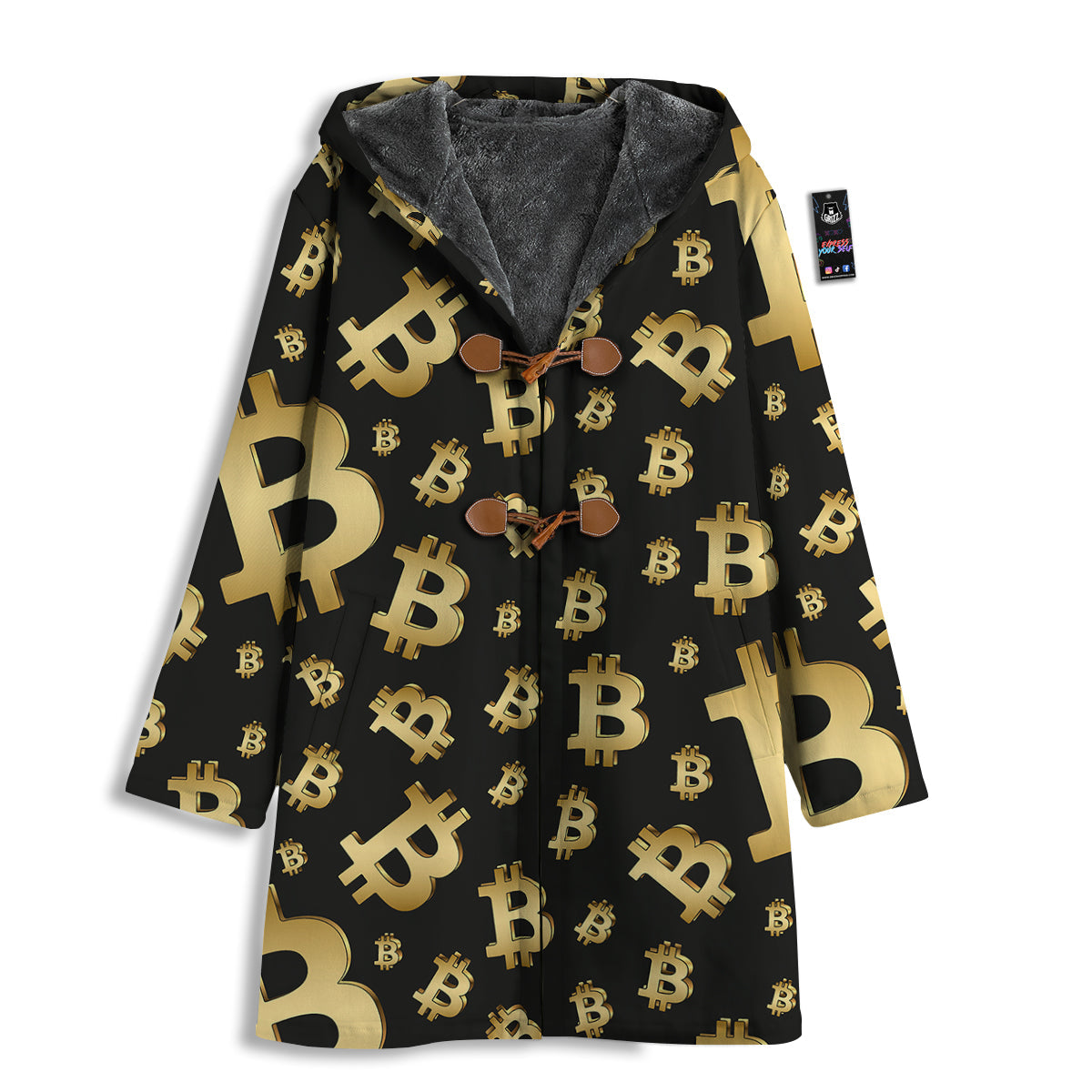 Cryptocurrency Bitcoin Print Pattern Men's Windbreaker Jacket-grizzshop