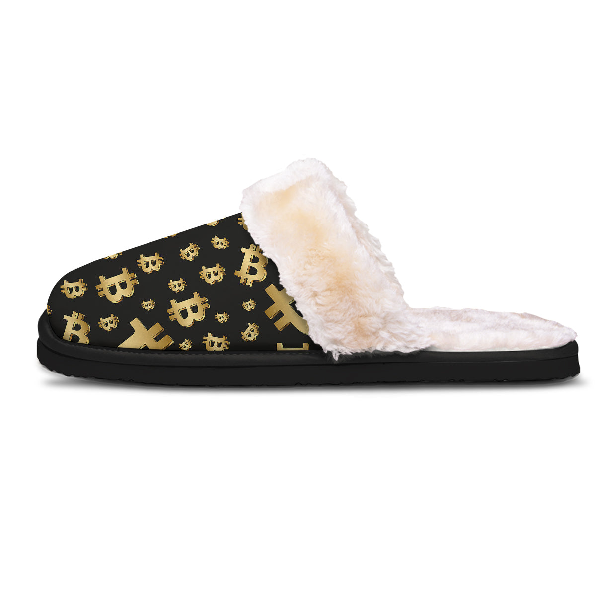 Cryptocurrency Bitcoin Print Pattern Slippers-grizzshop