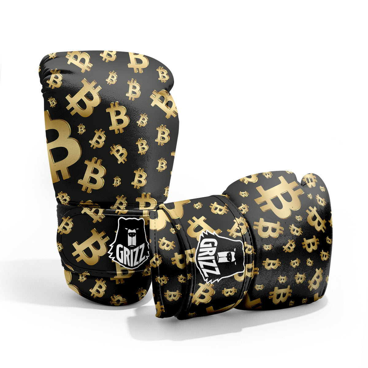 Cryptocurrency Bitcoin Print Pattern Pro Boxing Glove