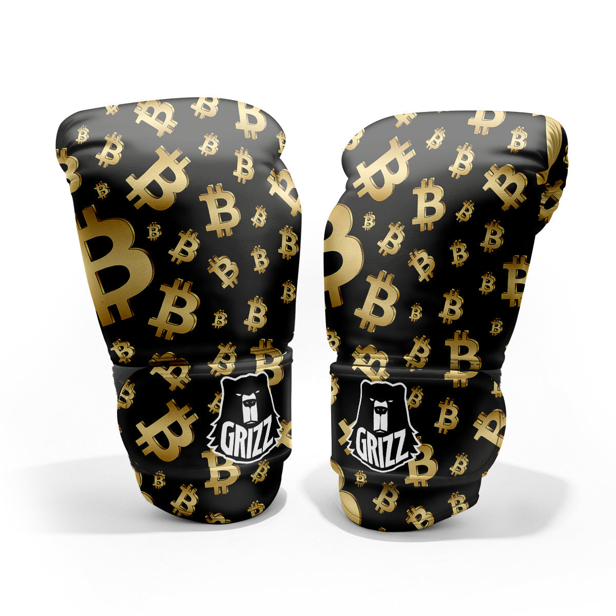 Cryptocurrency Bitcoin Print Pattern Pro Boxing Glove