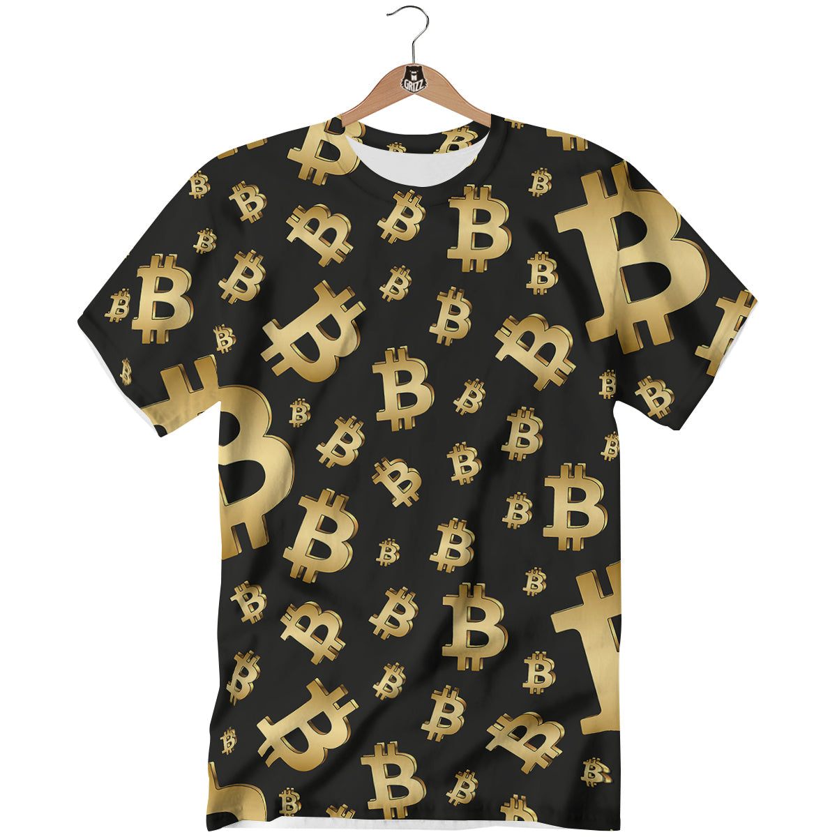 Cryptocurrency Bitcoin Print Pattern T-Shirt-grizzshop