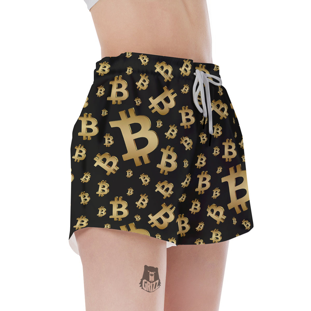 Cryptocurrency Bitcoin Print Pattern Women's Shorts-grizzshop