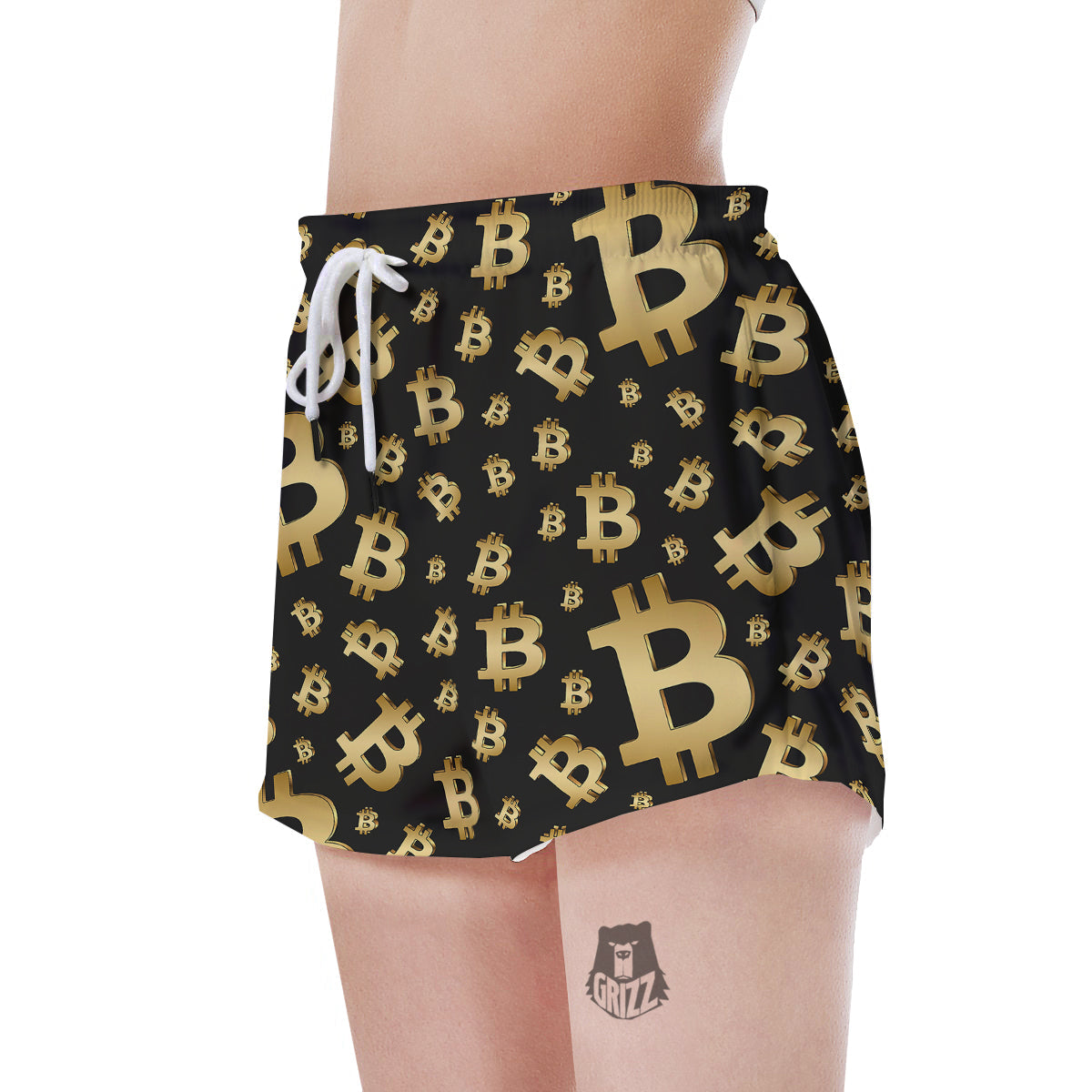 Cryptocurrency Bitcoin Print Pattern Women's Shorts-grizzshop
