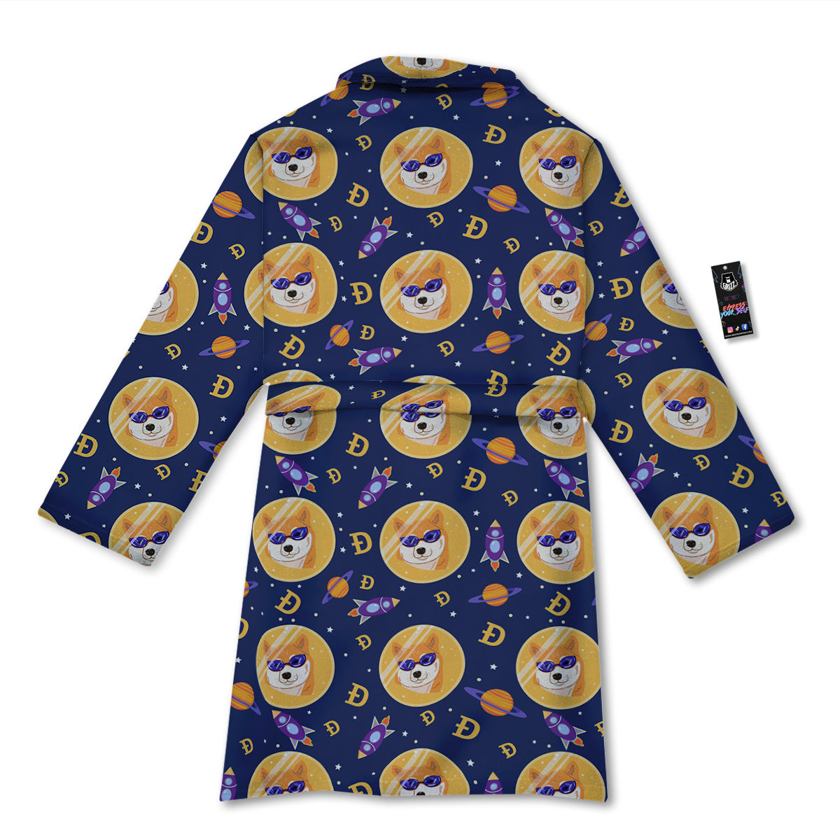 Cryptocurrency Shiba Print Pattern Bathrobe-grizzshop