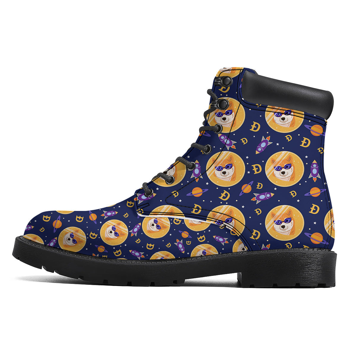 Cryptocurrency Shiba Print Pattern Boots-grizzshop