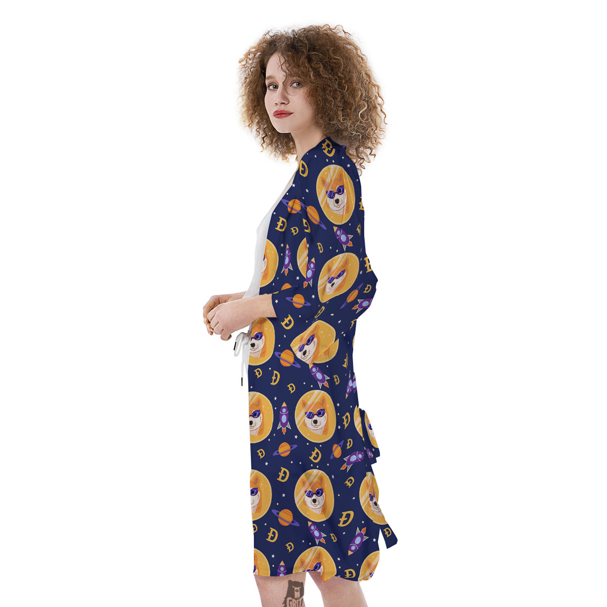 Cryptocurrency Shiba Print Pattern Kimono-grizzshop