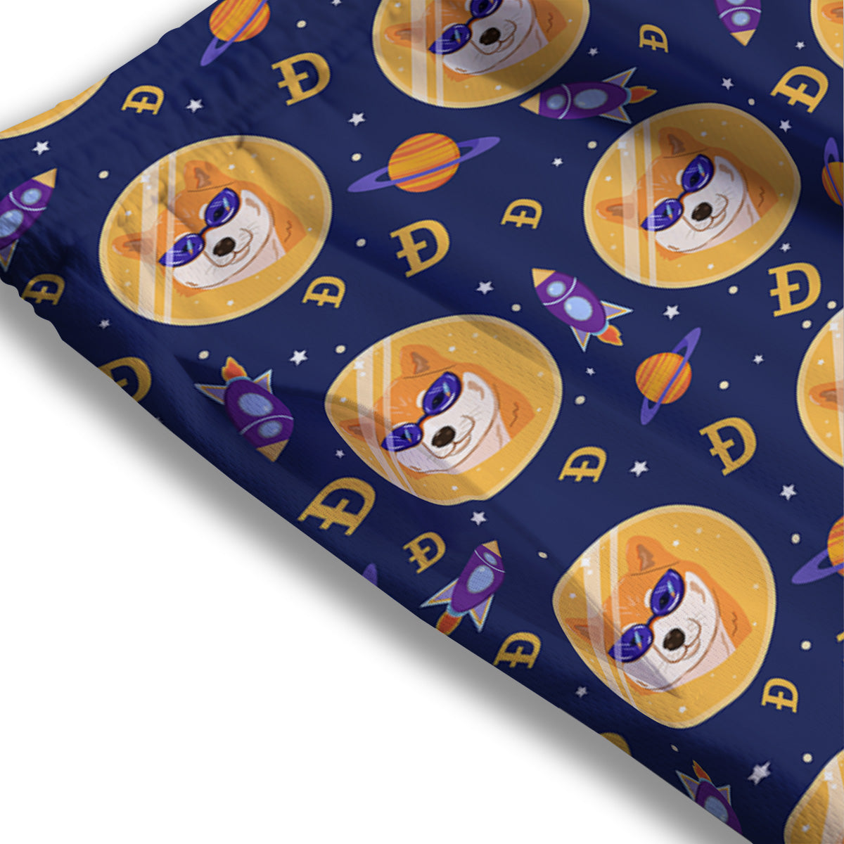 Cryptocurrency Shiba Print Pattern Mesh Shorts-grizzshop