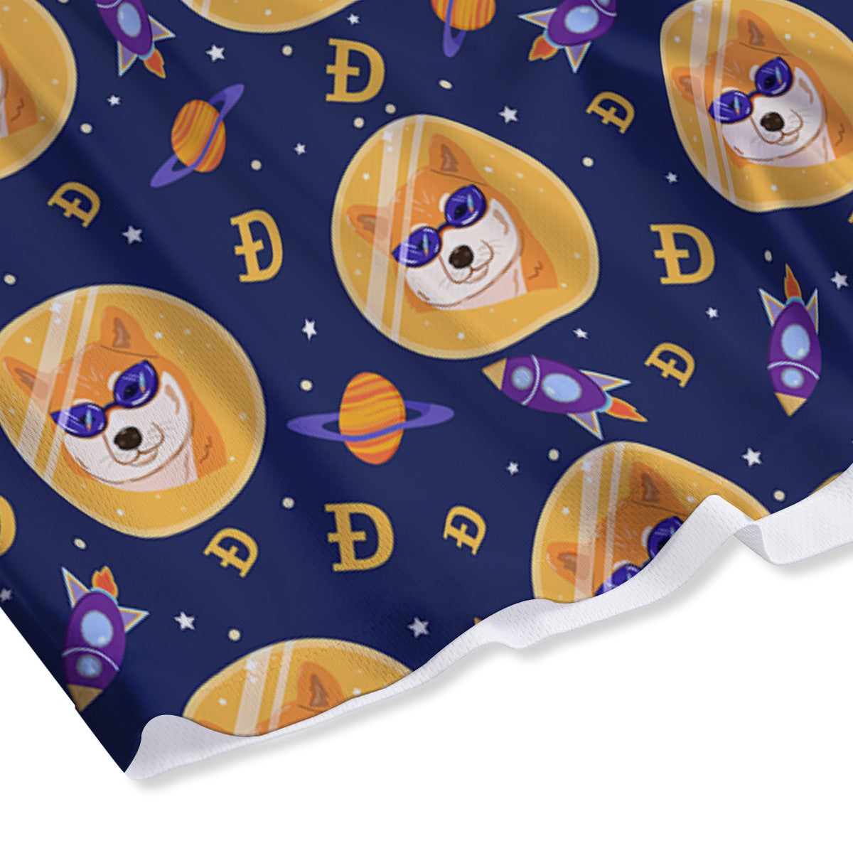 Cryptocurrency Shiba Print Pattern Mesh Shorts-grizzshop