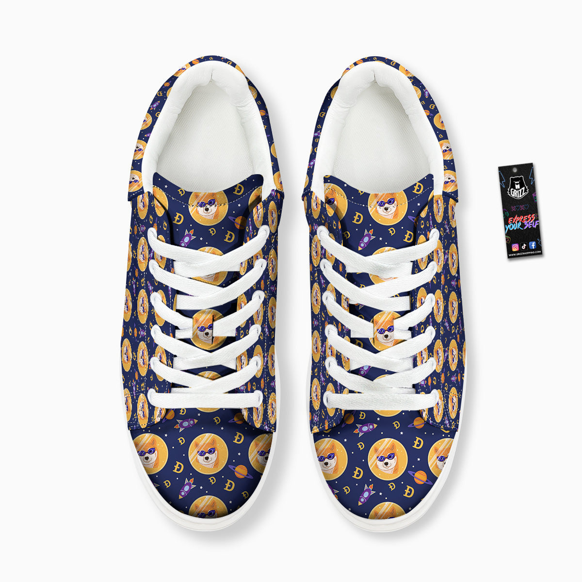 Cryptocurrency Shiba Print Pattern Platform Shoes-grizzshop