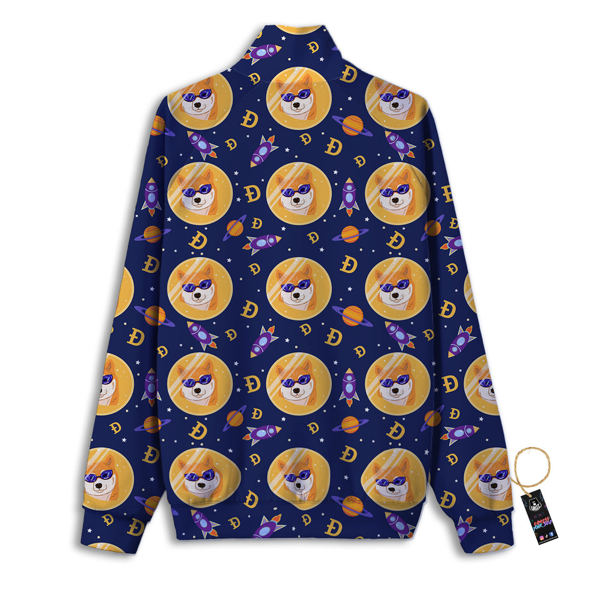 Cryptocurrency Shiba Print Pattern Track Jacket-grizzshop