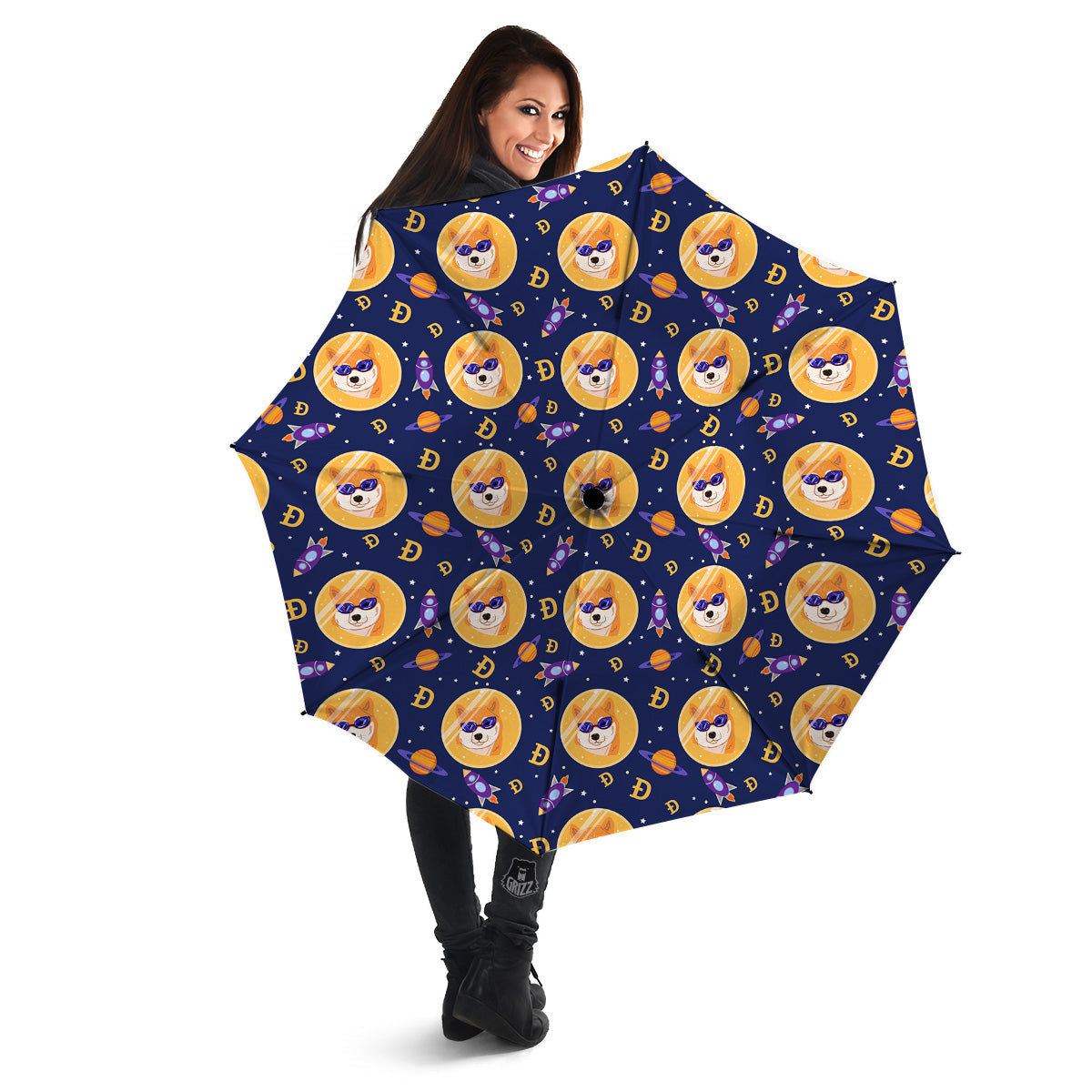 Cryptocurrency Shiba Print Pattern Umbrella-grizzshop
