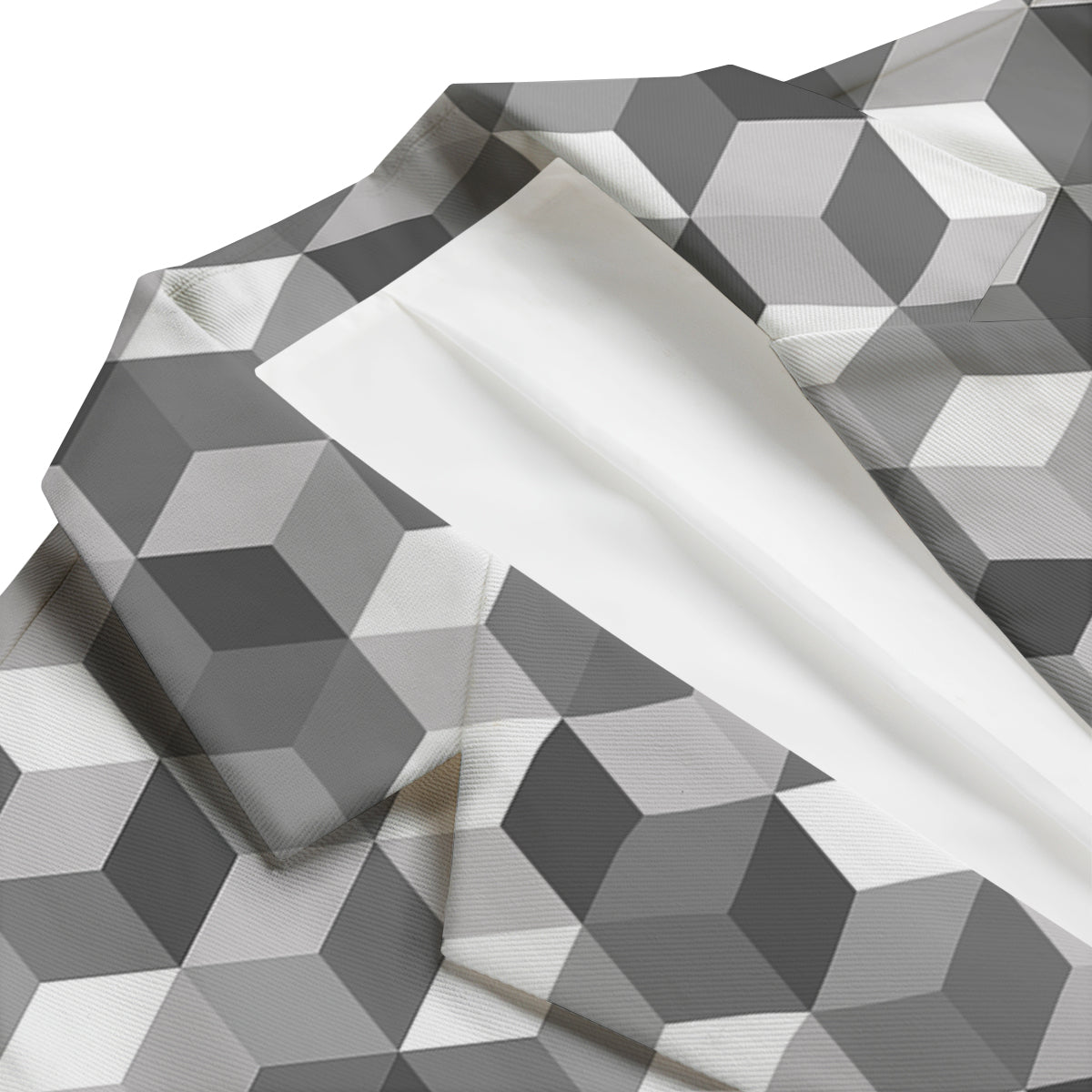 Cube Geometric Shape White Print Pattern Men's Blazer-grizzshop