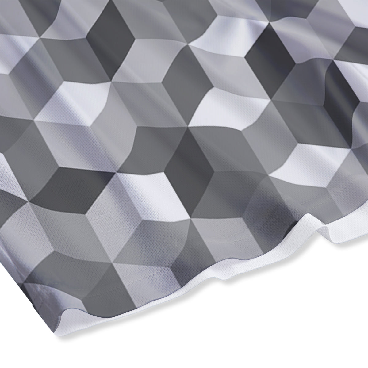 Cube Geometric Shape White Print Pattern Mesh Shorts-grizzshop