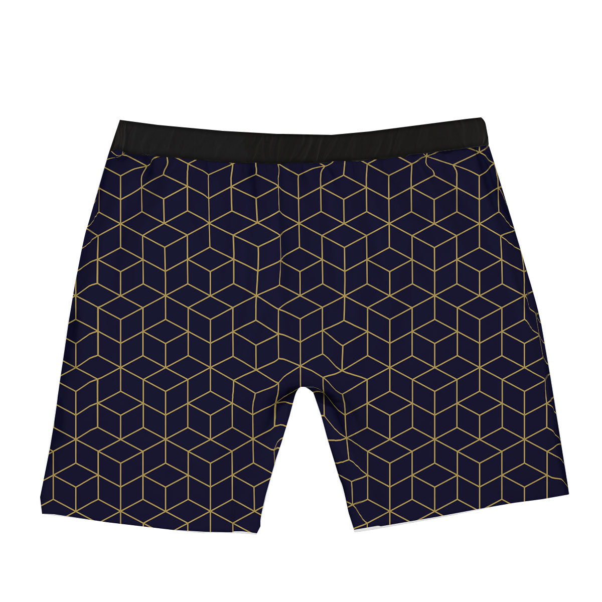 Cube Shape Black Geometric Print Pattern Boxer Briefs-grizzshop