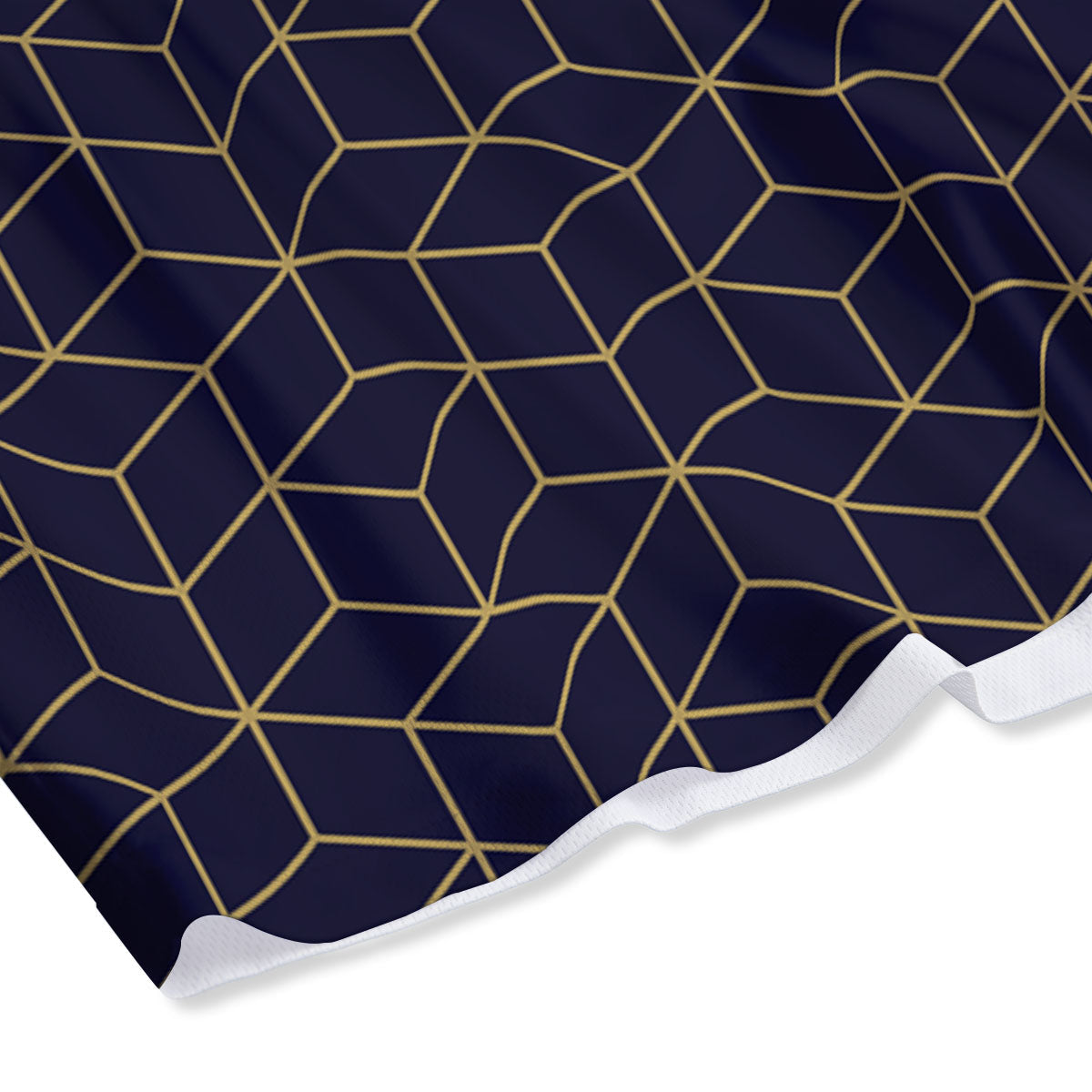 Cube Shape Black Geometric Print Pattern Mesh Shorts-grizzshop