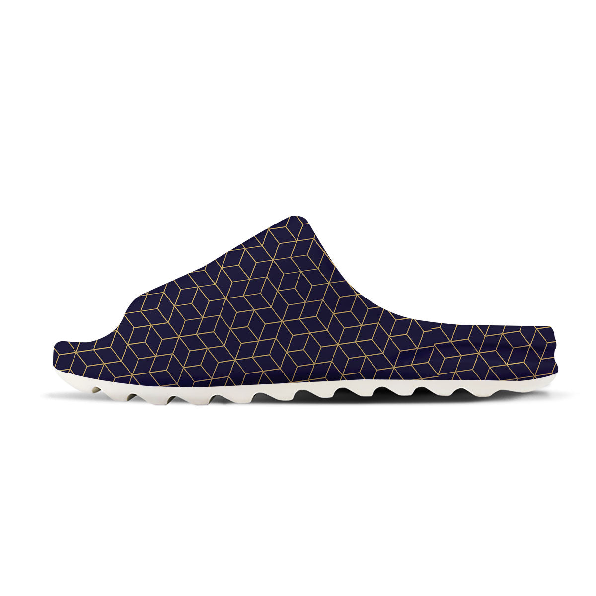 Cube Shape Black Geometric Print Pattern Sandals-grizzshop