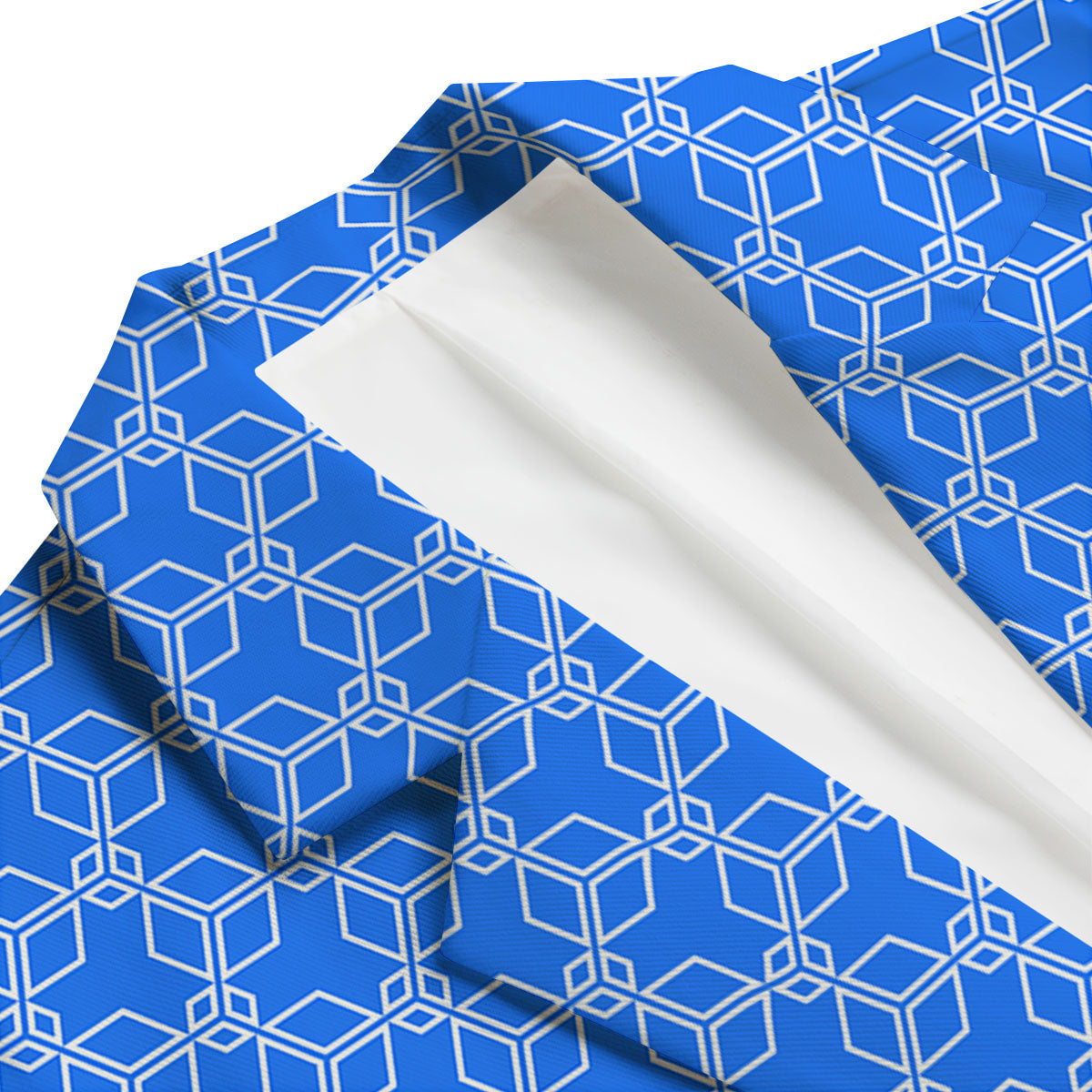 Cube Shape Blue Geometric Print Pattern Men's Blazer-grizzshop