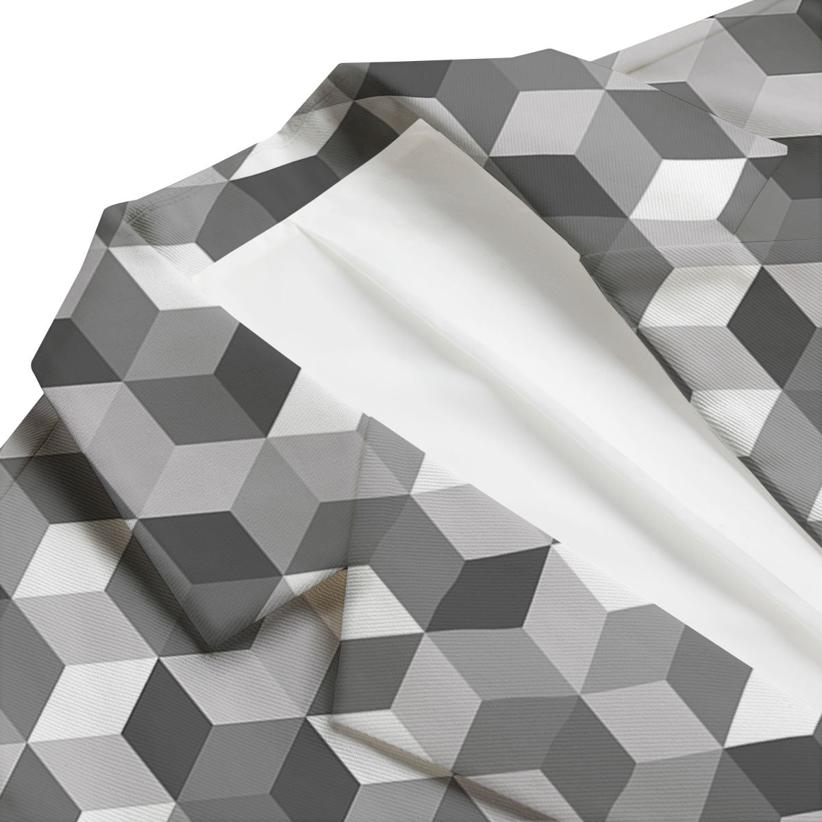 Cube Shape Grey Geometric Print Pattern Men's Blazer-grizzshop