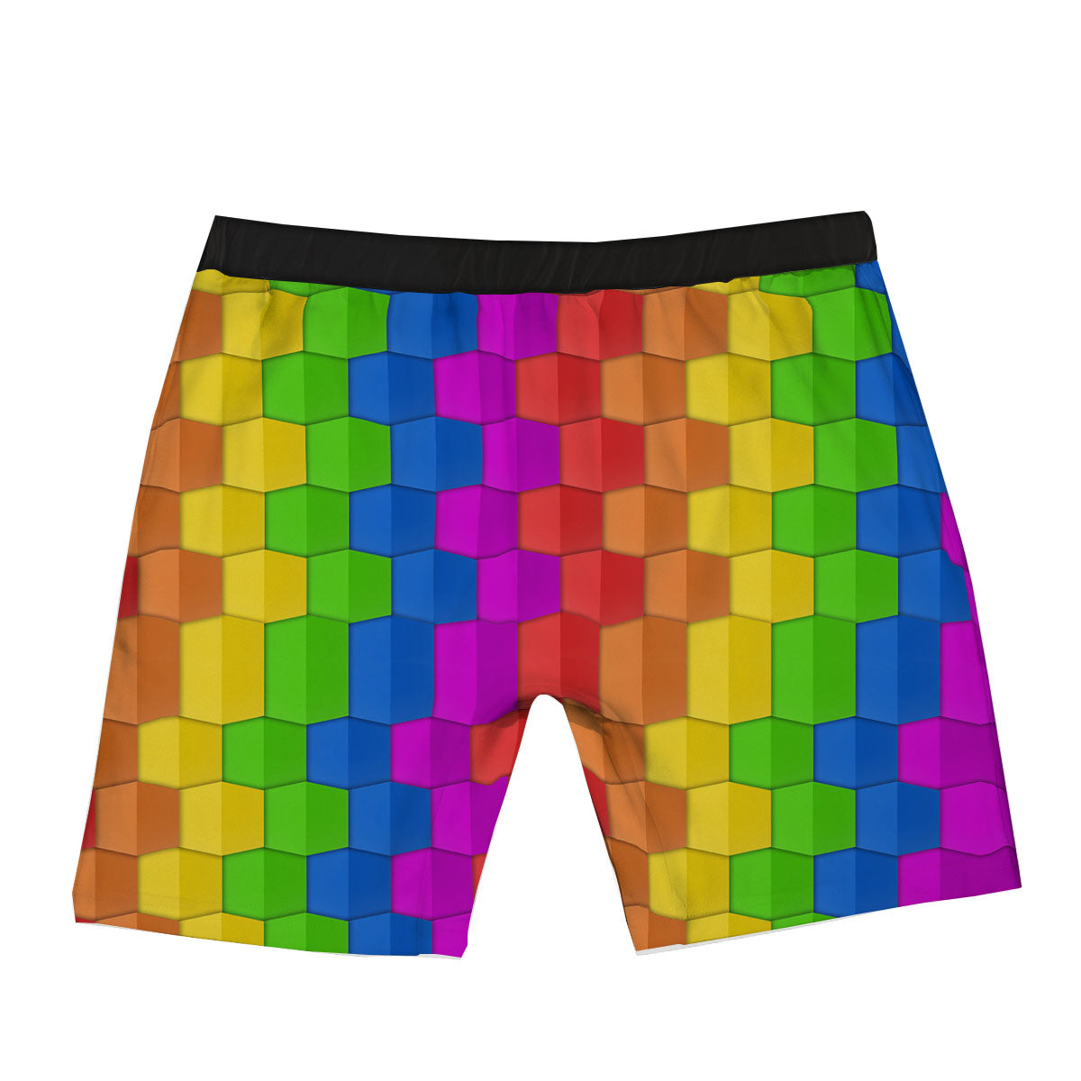 Cubes Rainbow Print Pattern Boxer Briefs-grizzshop