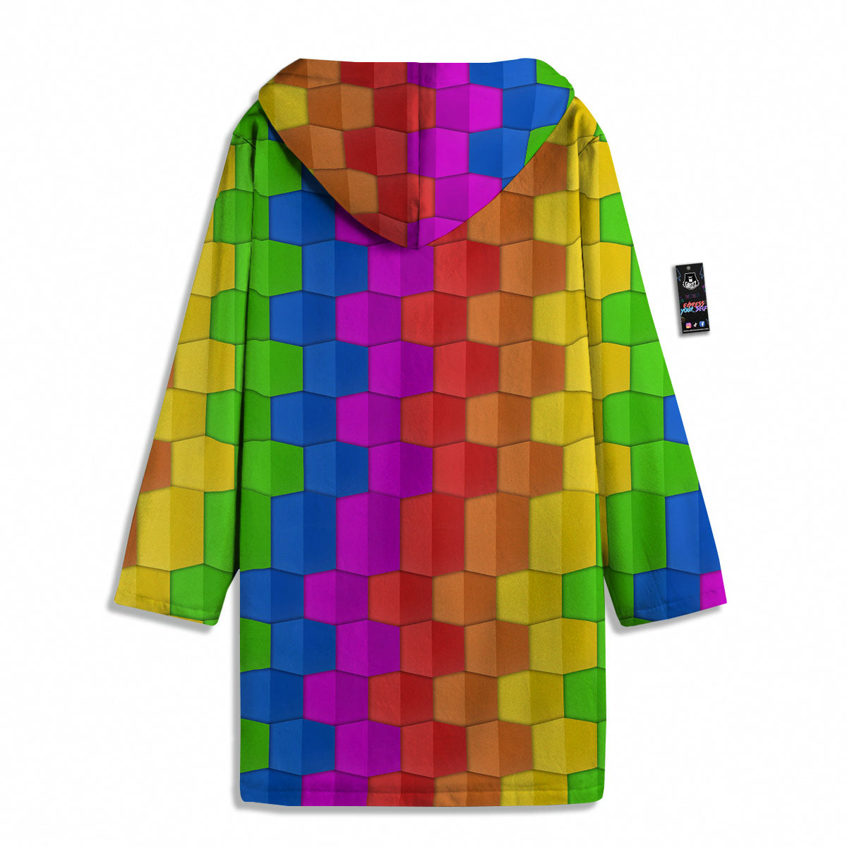 Cubes Rainbow Print Pattern Men's Windbreaker Jacket-grizzshop