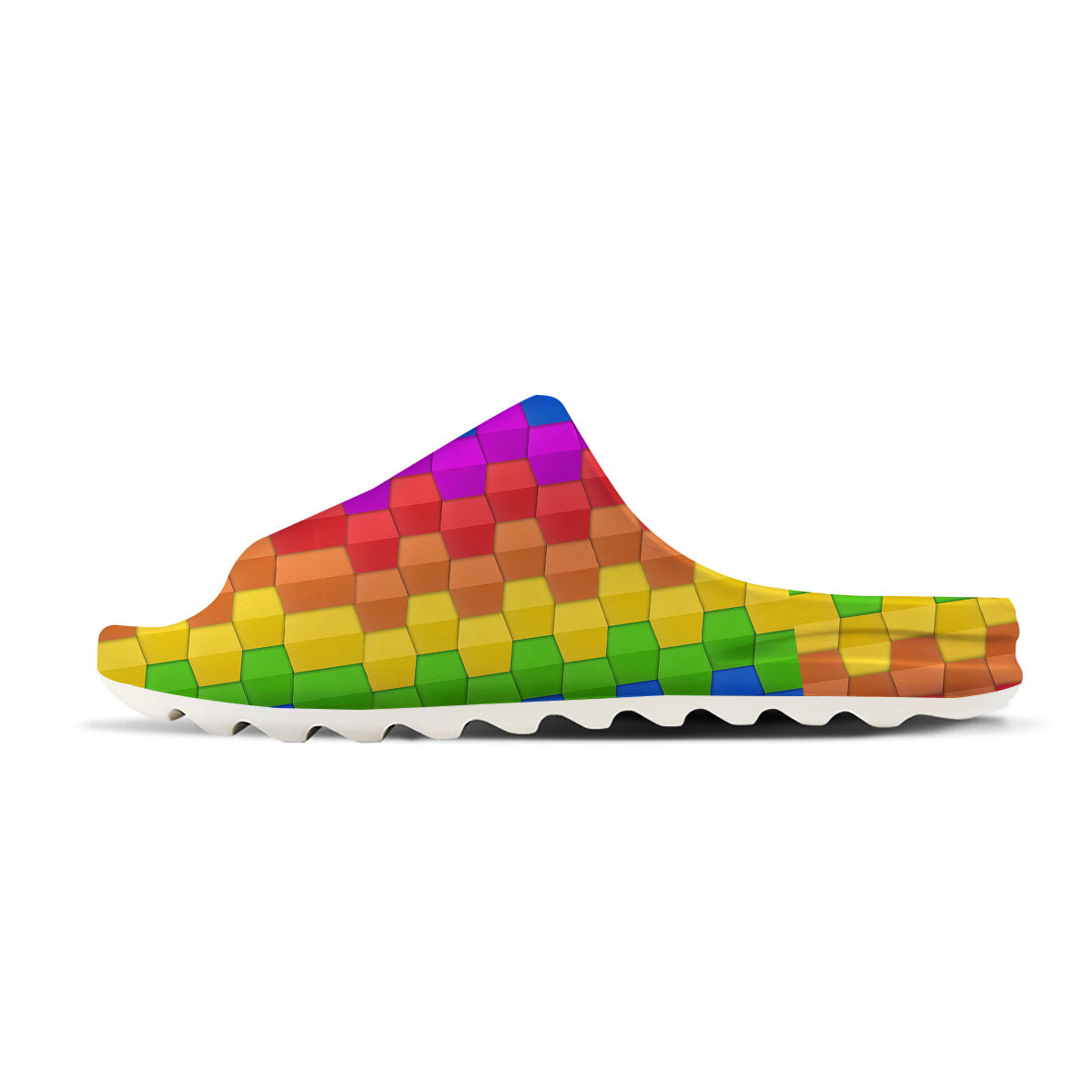 Cubes Rainbow Print Pattern Sandals-grizzshop