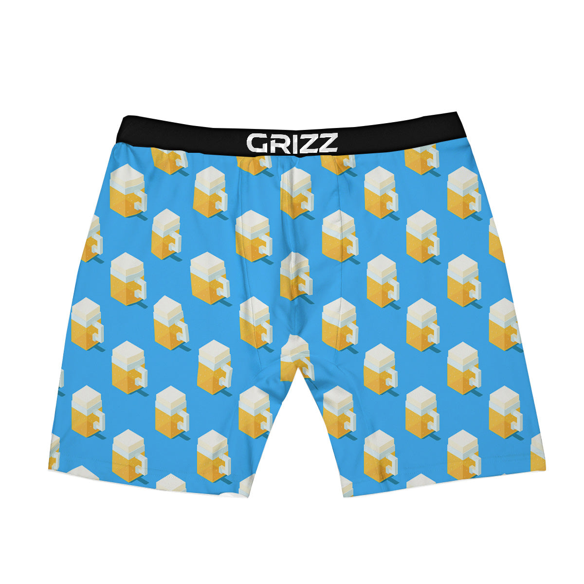Cubic Beer Mugs On Blue Print Pattern Boxer Briefs-grizzshop
