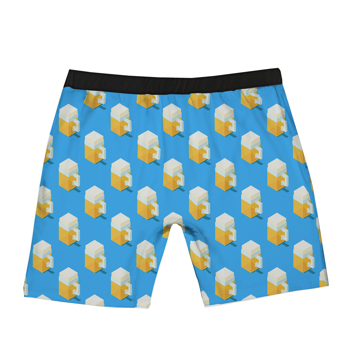 Cubic Beer Mugs On Blue Print Pattern Boxer Briefs-grizzshop