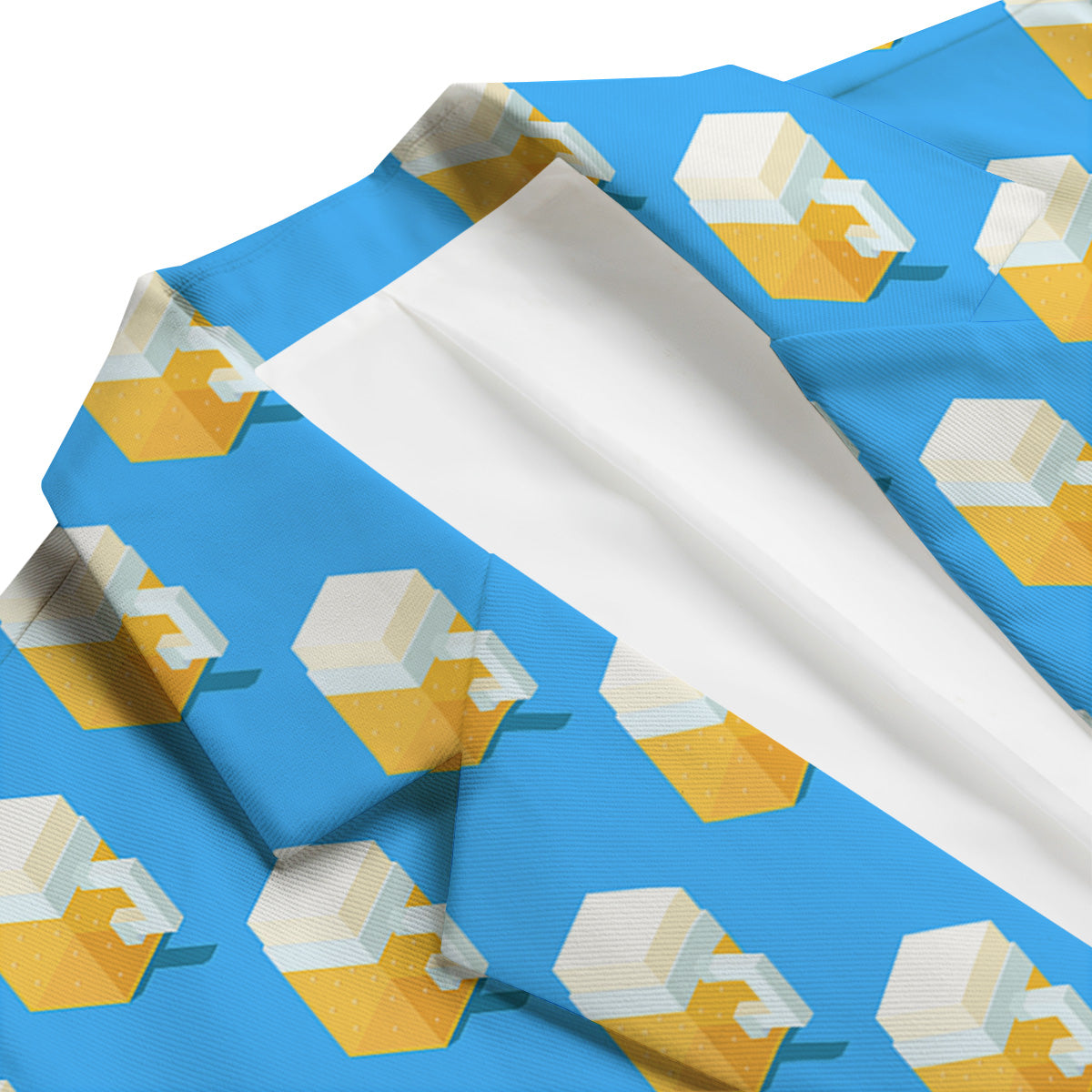 Cubic Beer Mugs On Blue Print Pattern Men's Blazer-grizzshop