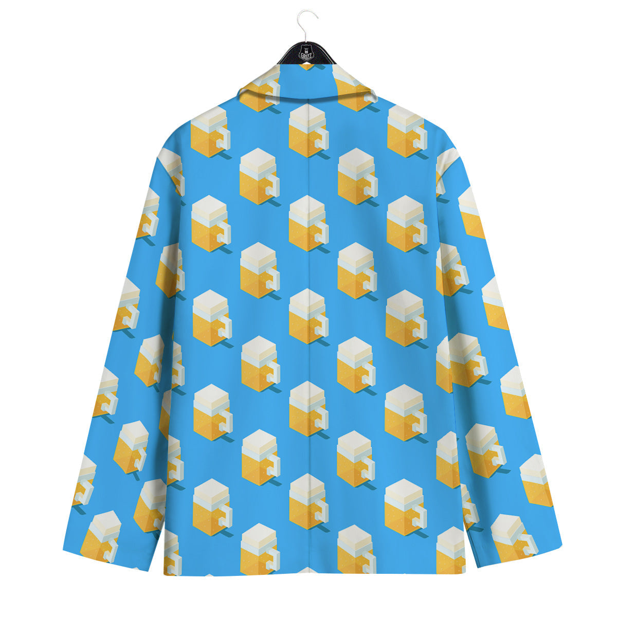 Cubic Beer Mugs On Blue Print Pattern Men's Sport Coat-grizzshop