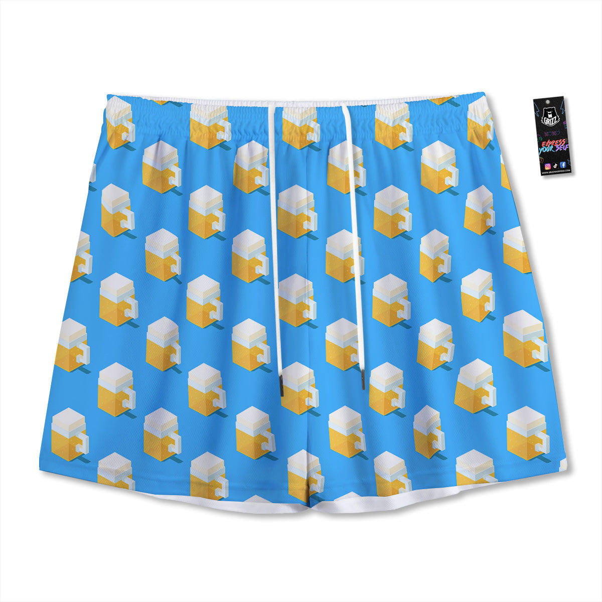 Gems Diamond Print Mesh Shorts