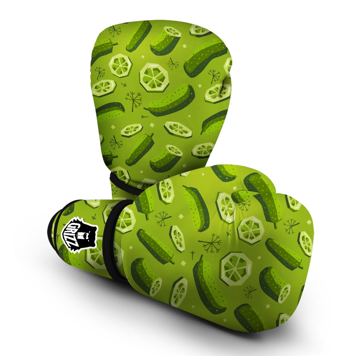 Cucumber Pickle Pattern Print Boxing Gloves-grizzshop