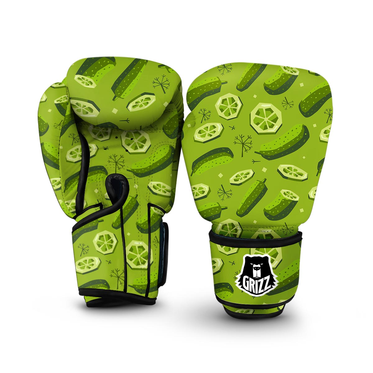 Cucumber Pickle Pattern Print Boxing Gloves-grizzshop