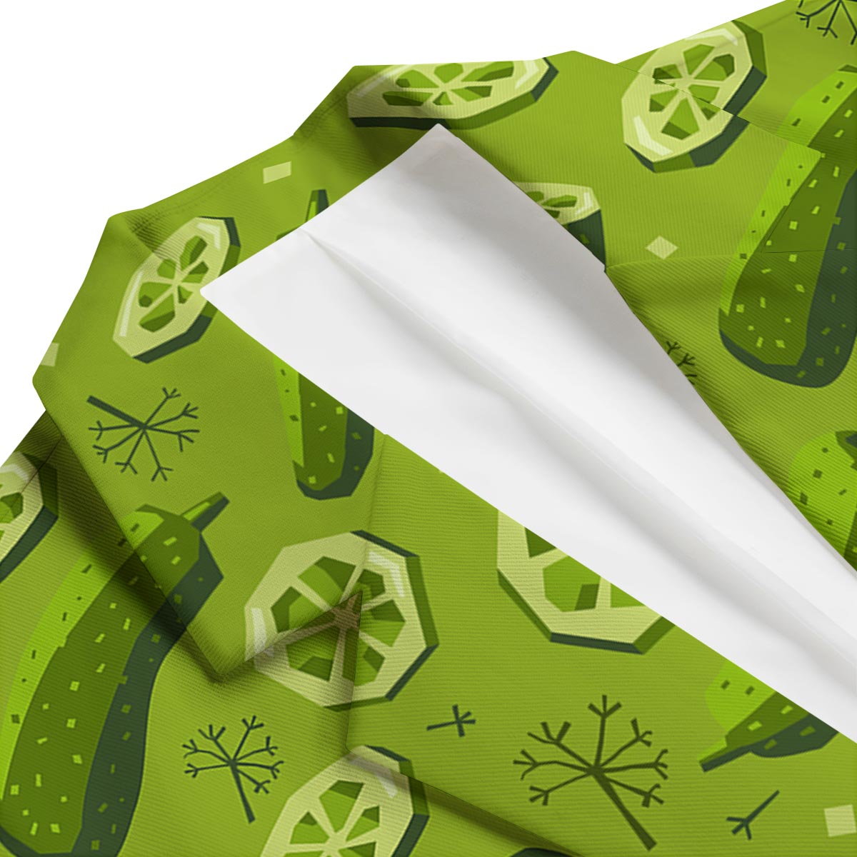 Cucumber Pickle Pattern Print Men's Blazer-grizzshop