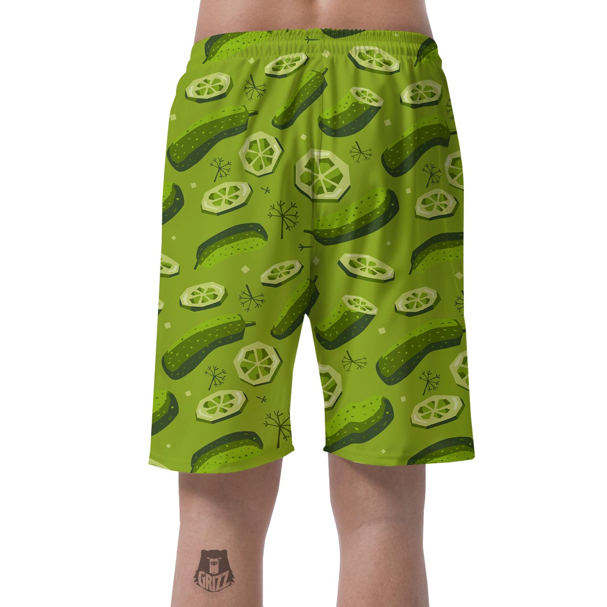 Cucumber Pickle Pattern Print Men's Shorts-grizzshop