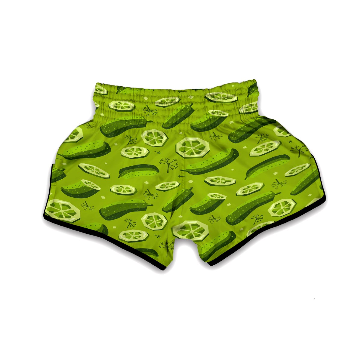 Cucumber Pickle Pattern Print Muay Thai Boxing Shorts-grizzshop