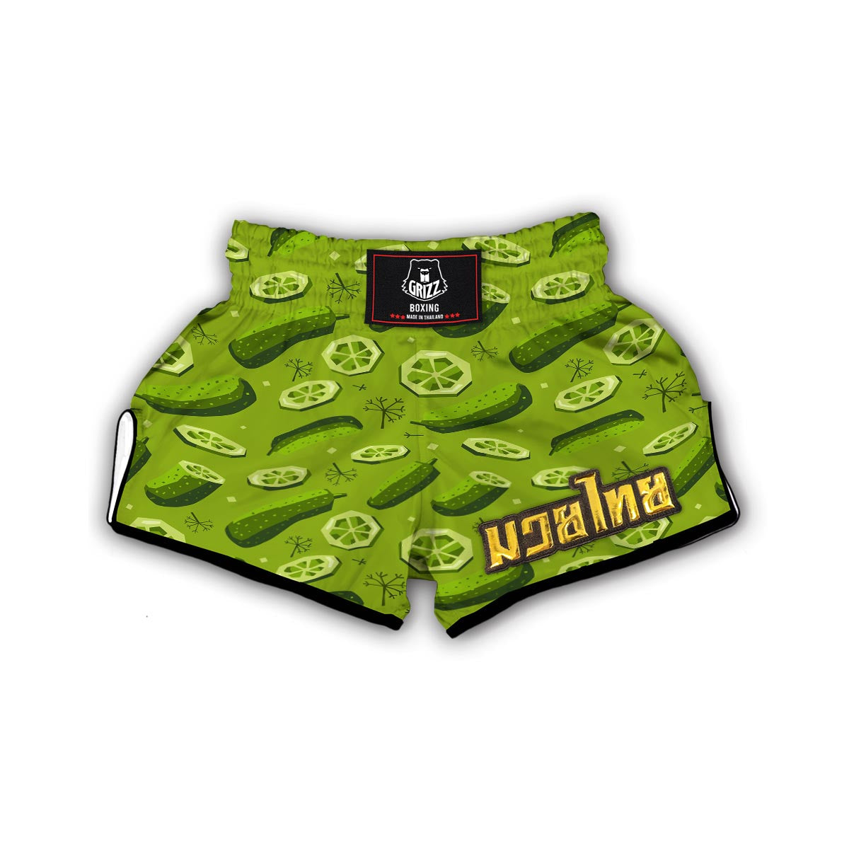 Cucumber Pickle Pattern Print Muay Thai Boxing Shorts-grizzshop