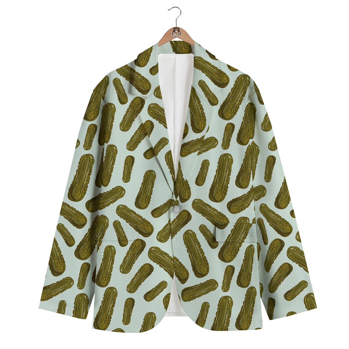 Cucumber Pickle Print Pattern Men's Blazer-grizzshop