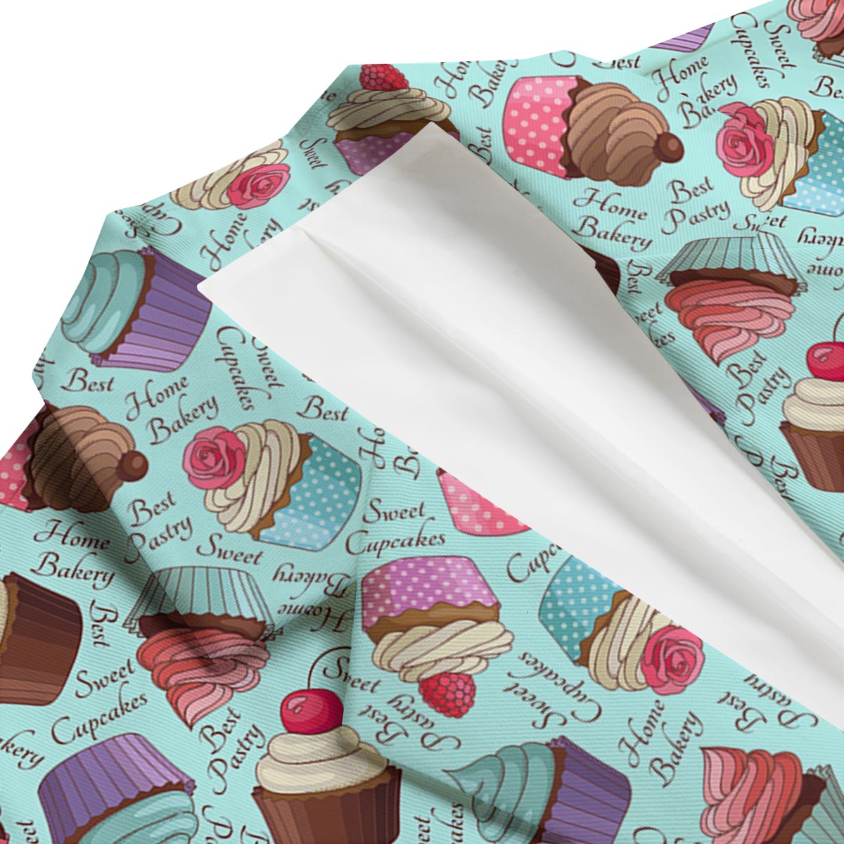 Cupcake Blue Pattern Print Men's Blazer-grizzshop