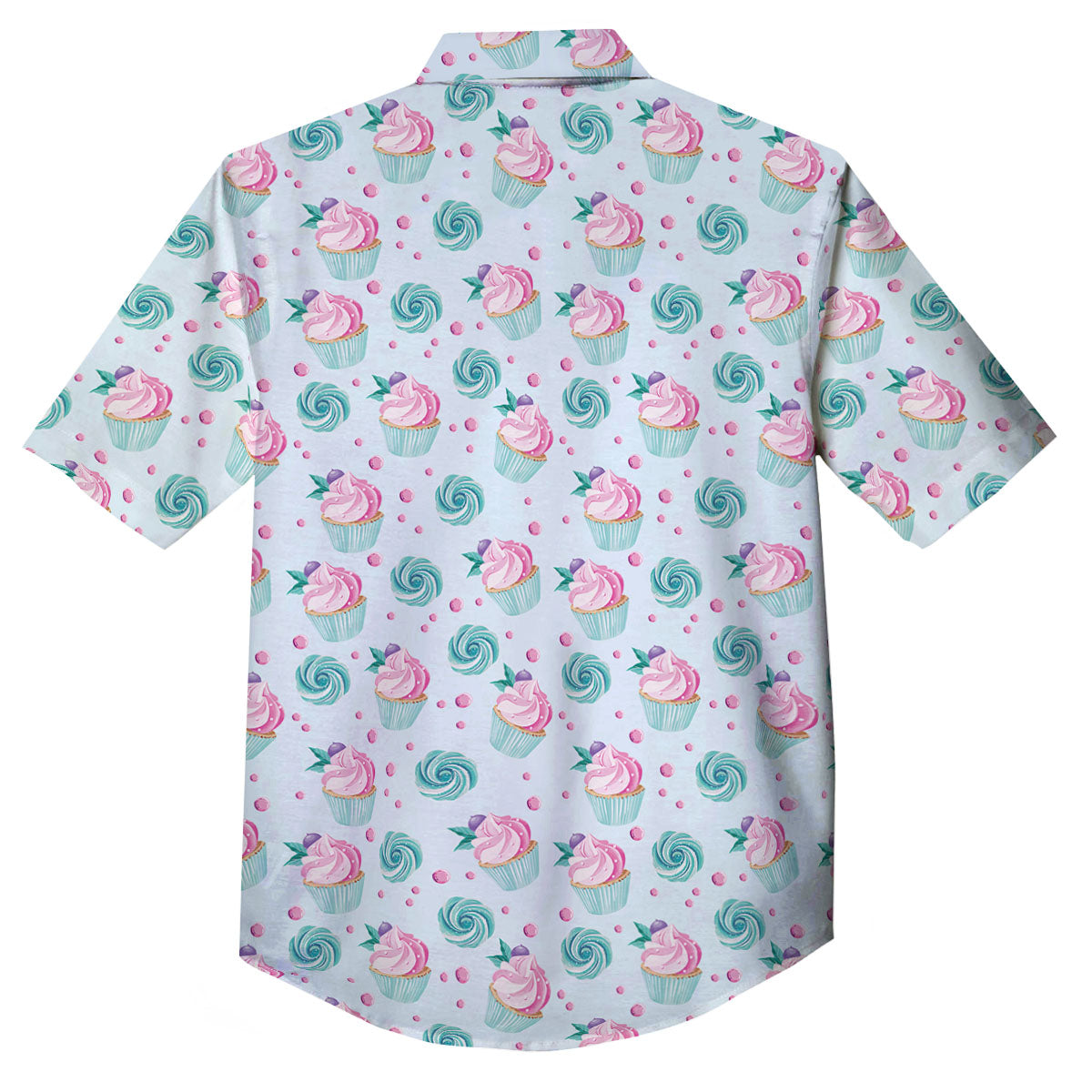 Cupcake Cartoon Print Pattern Button Up Shirt-grizzshop