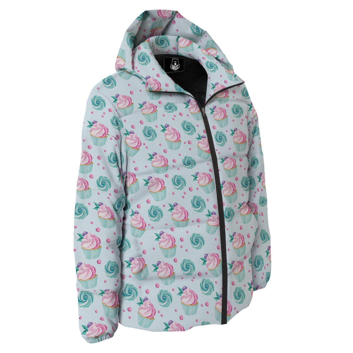Cupcake Cartoon Print Pattern Down Jacket-grizzshop