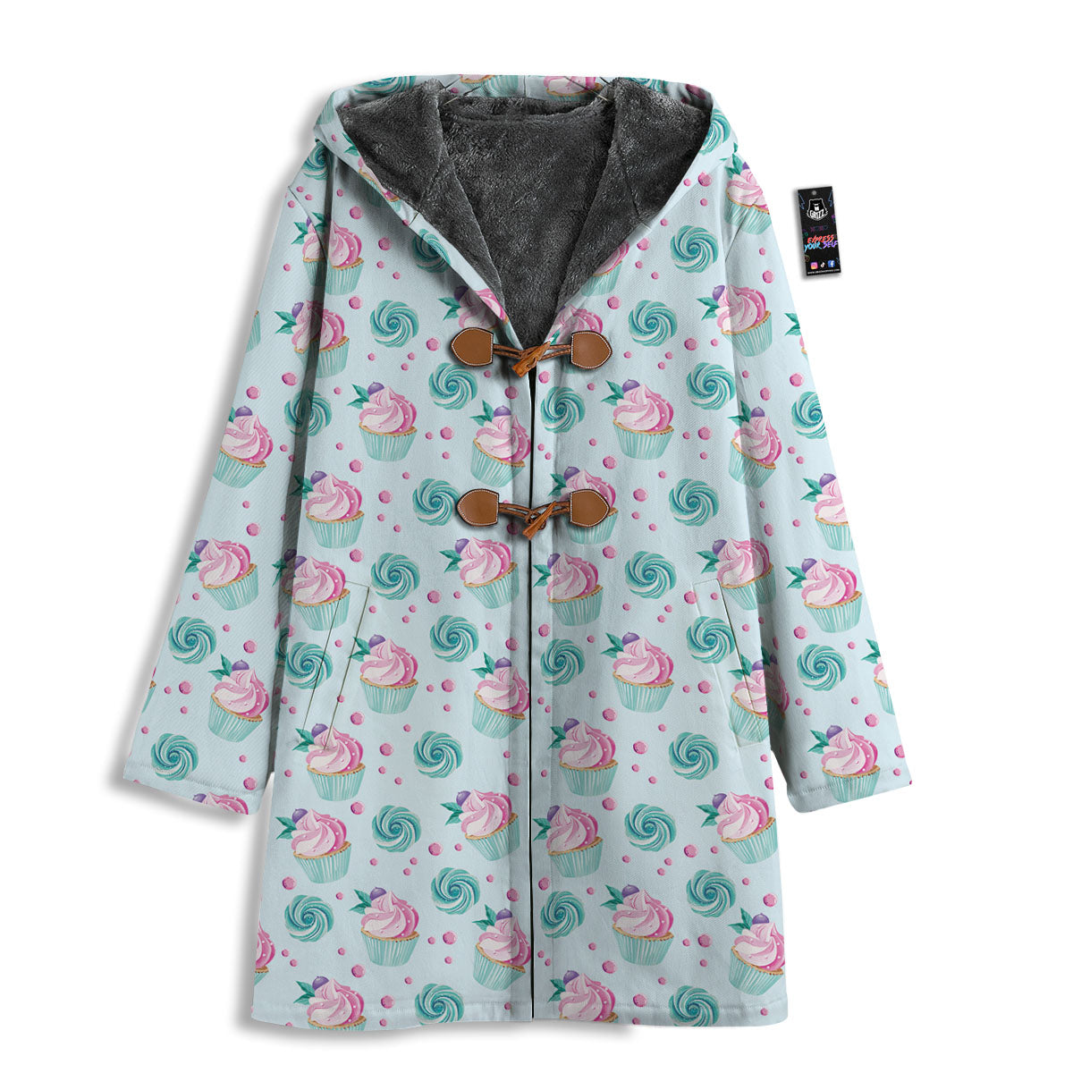 Cupcake Cartoon Print Pattern Men's Windbreaker Jacket-grizzshop