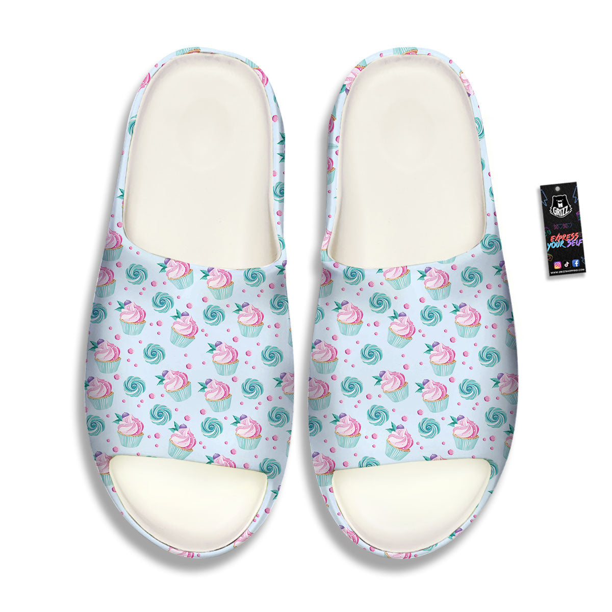 Cupcake Cartoon Print Pattern Sandals-grizzshop