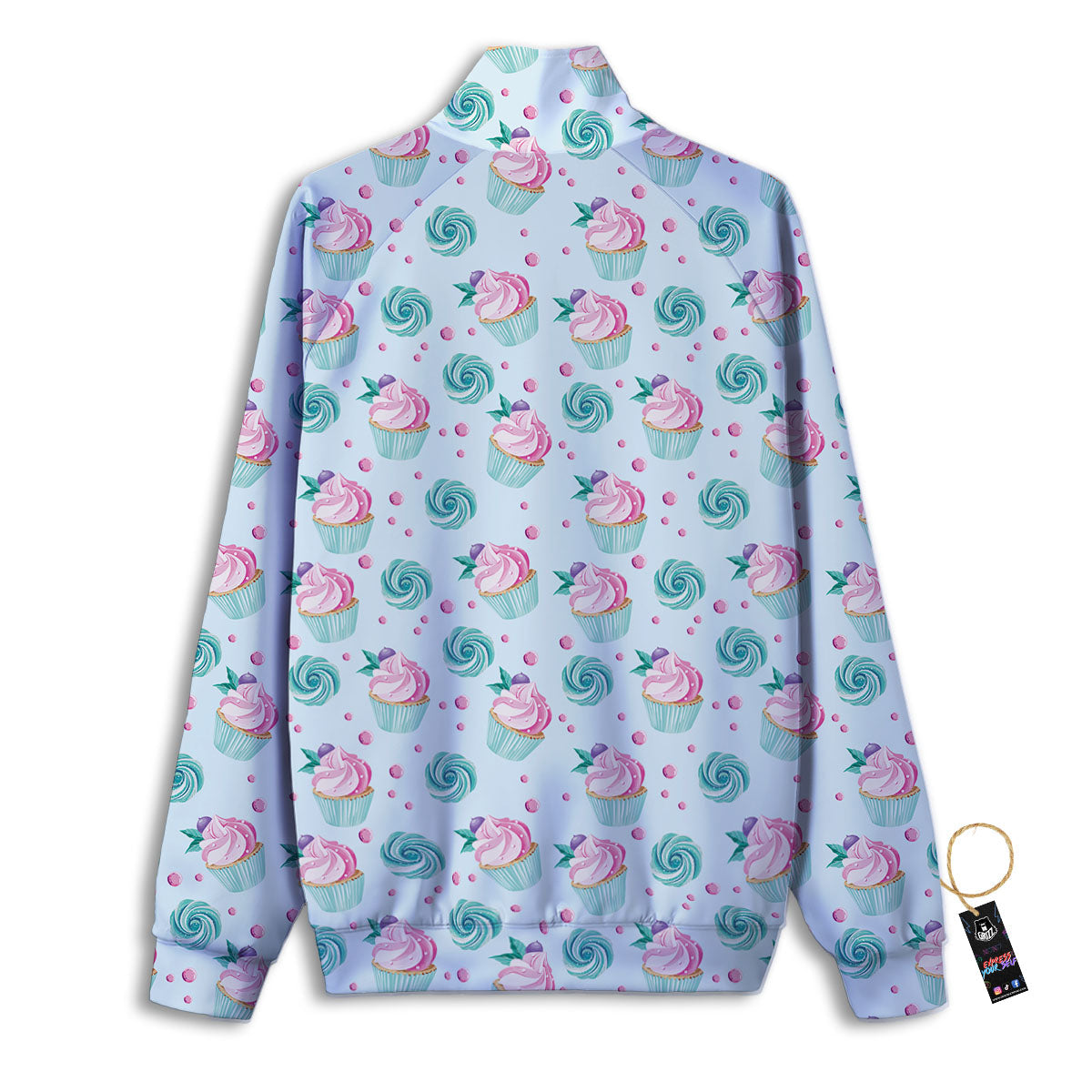 Cupcake Cartoon Print Pattern Track Jacket-grizzshop